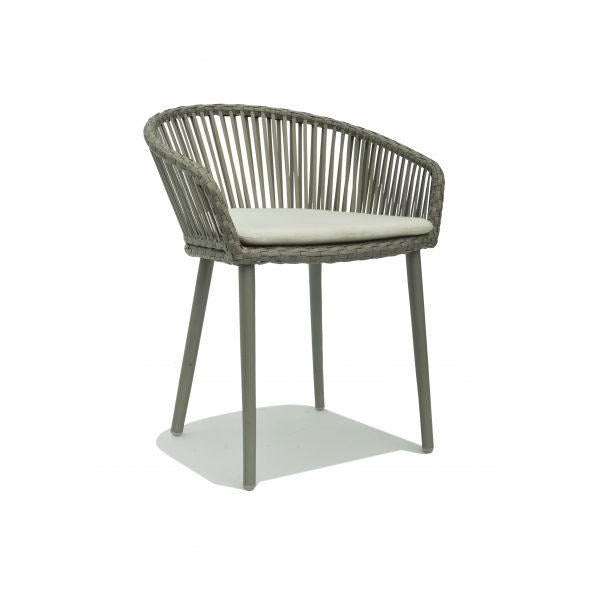 Valetti Dining Chair - PadioLiving - Valetti Dining Chair - Outdoor Dining Chair - Silver Walnut 10mm Weave - Perla (£369) - PadioLiving