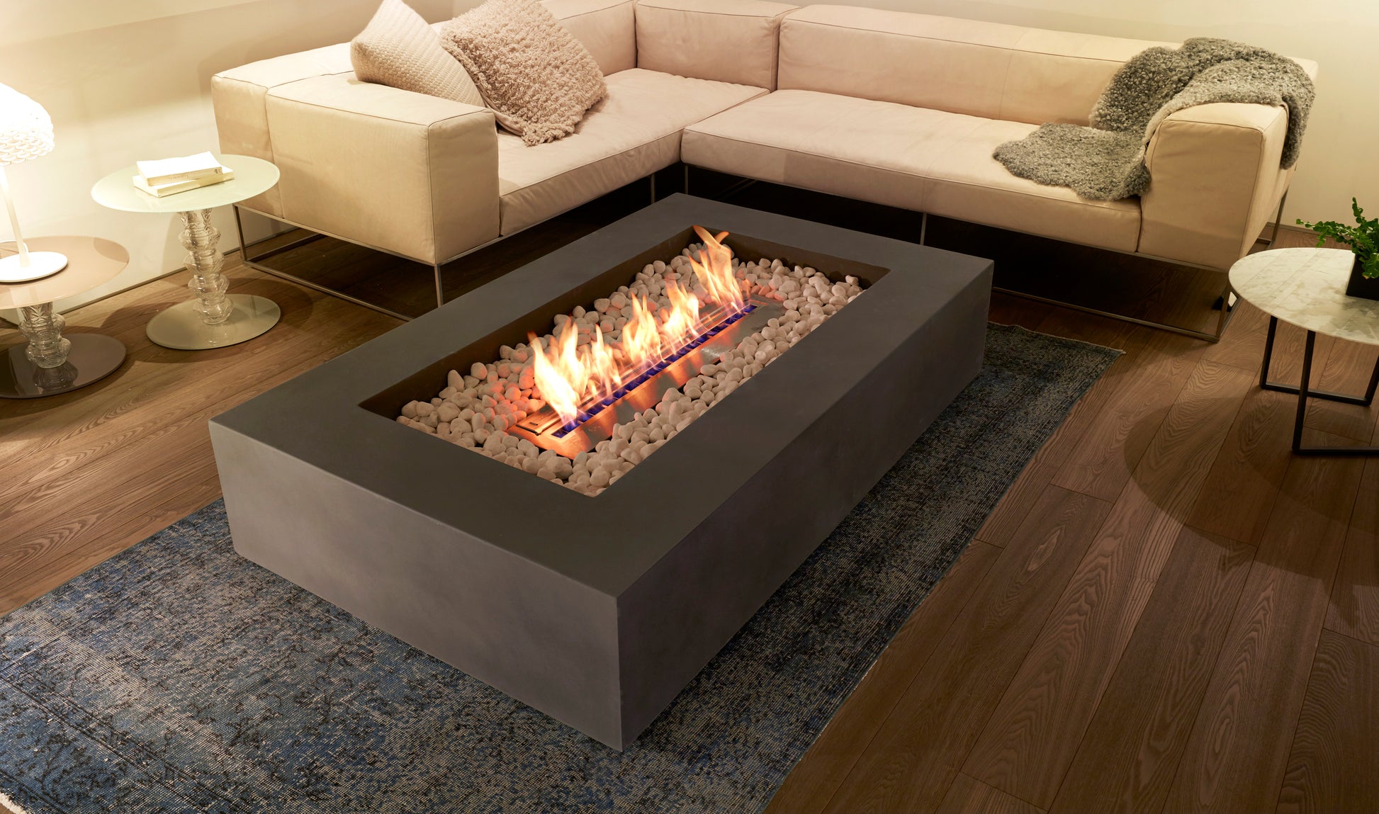 EcoSmart Fire Wharf 65 Fire Pit Table with Bioethanol Sustainable Fuel - PadioLiving - EcoSmart Fire Wharf 65 Fire Pit Table with Bioethanol Sustainable Fuel - Fire Pit - PadioLiving